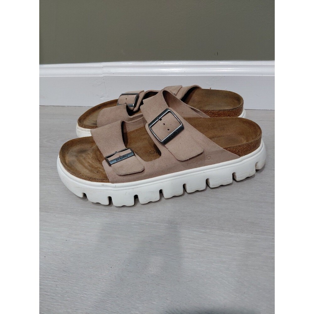 Birkenstock Arizona Papillio Chunky Taupe Suede Women Size 41EU 10US Narrow